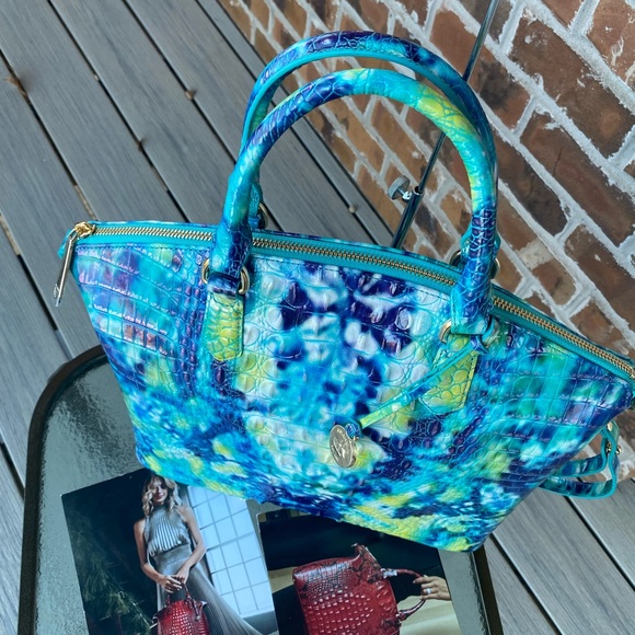 NWT Brahmin Croco Leather Hydro Melbourne Large Duxbury Satchel Purse - Picture 7 of 9